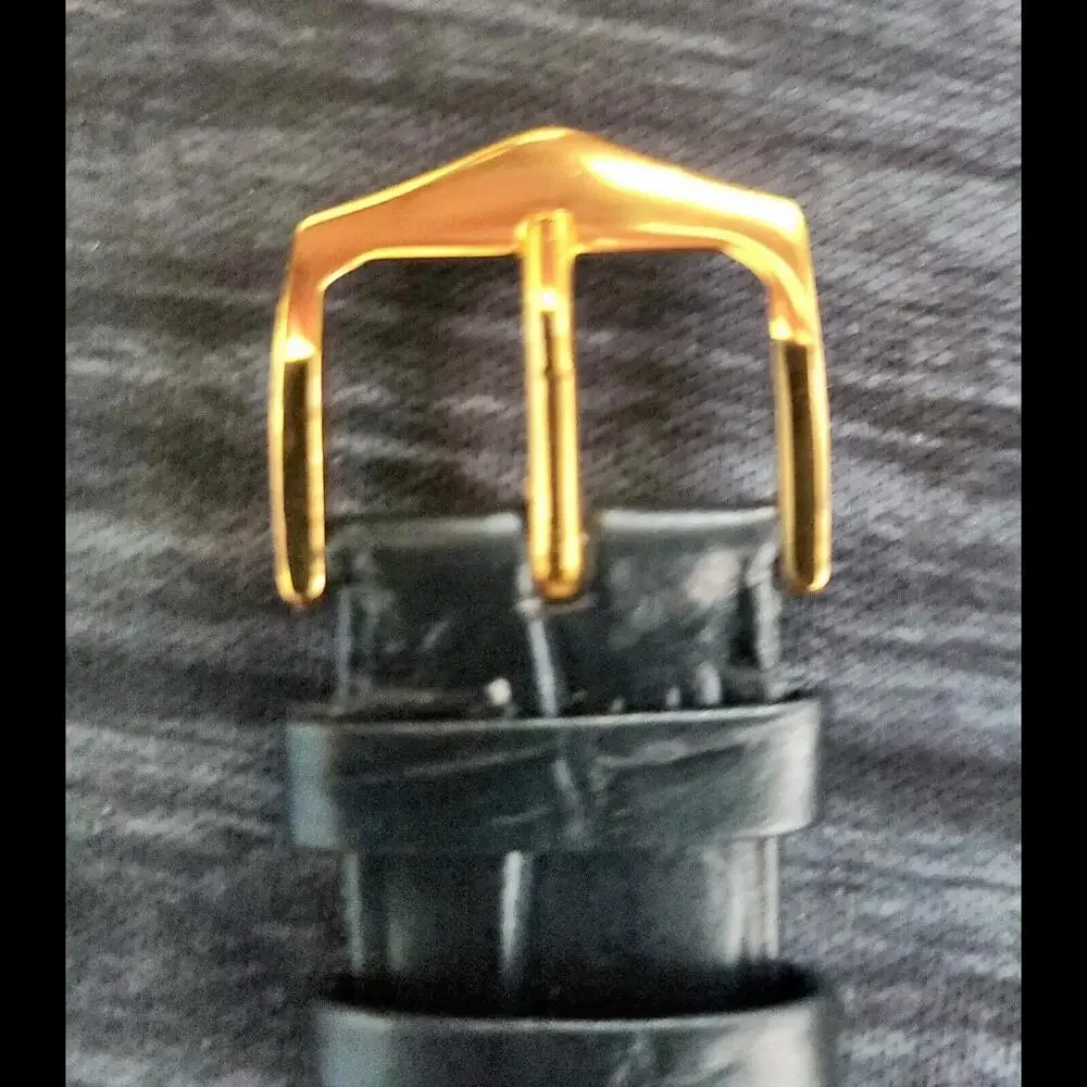 GOLD Black‎ Dial New Batt & Movt Men's Tank Dress Watch